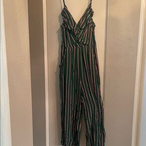 Striped Green Jumpsuit